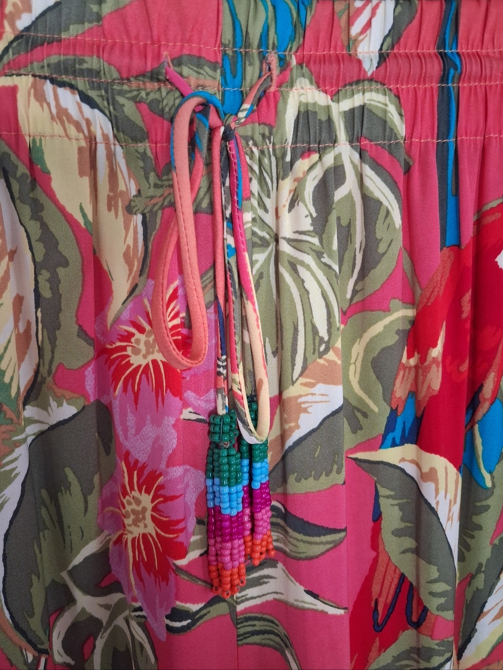 🌺🦜🌴 Rachel Roy Pink Tropical-Print Wide Leg Pants Sm 🌴🦜🌺 - Picture 3 of 8